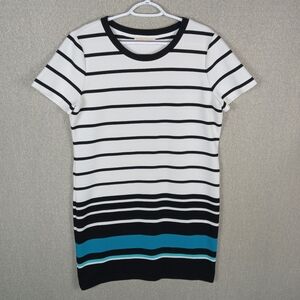 Michael Kors Sheath Dress Size 14 Striped Nautical Preppy Modern Minimalist Chic